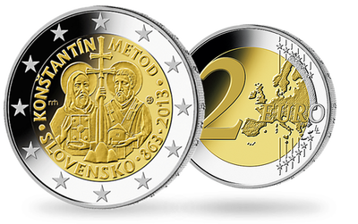 Monnaie de 2 Euros «1150e anniversaire de la mission de Constantin» Slovaquie 2013