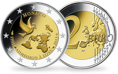 Monnaie de 2 Euros «20e anniversaire de l'adhésion à l'ONU» Monaco 2013