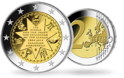 Monnaie de 2 Euros «150e anniversaire de l’unification des îles Ioniennes à la Grèce» Grèce 2014 
