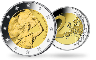 Monnaie de 2 Euros «50e anniversaire de l'indépendance» Malte 2014 