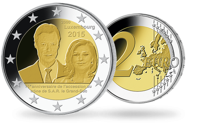 Monnaie de 2 Euros «15e anniversaire de l'accession au trône du Grand Duc Henri» Luxembourg 2015  