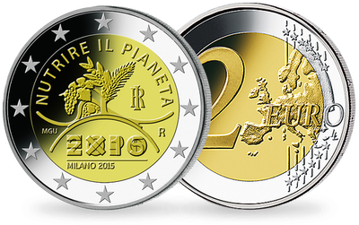 Monnaie de 2 Euros «Exposition de Milan» Italie 2015 