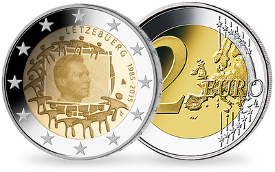 Monnaie de 2 Euros «30 ans du drapeau Européen» Luxembourg 2015 