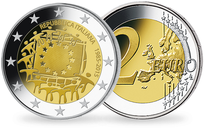 Monnaie de 2 Euros «30 ans du Drapeau Européen» Italie 2015