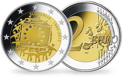 Monnaie de 2 Euros «30 ans du drapeau Européen» Slovénie 2015 