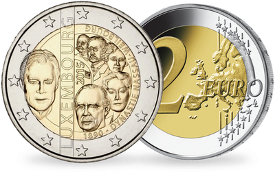 Monnaie de 2 Euros «125e anniversaire de la dynastie Nassau-Weilbourg» Luxembourg 2015