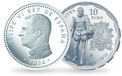 10 Euros en argent Espagne 400 ans de Cervantes 2016 