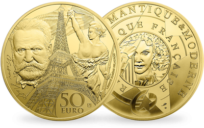 Monnaie de 50 Euros en or pur Europa Star «L'Epoque Romantique et Moderne» 2017