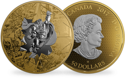 Monnaie de 50 Dollars en argent pur «DC Comic Originals: Superman» Canada 2017
