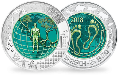 Monnaie de 25 Euros en argent massif «Anthropocène» 2018