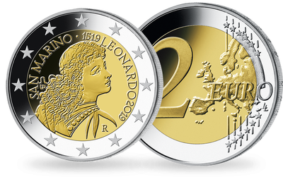 Monnaie de 2 Euros «500ème anniversaire de la mort de Léonard de Vinci» Saint Marin 2019