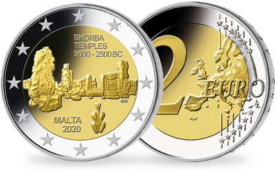 Monnaie de 2 Euros «Les Temples de Skorba» Malte 2020