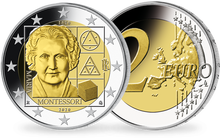 Monnaie de 2 Euros «150ème anniversaire de la naissance de Maria Montessori» Italie 2020