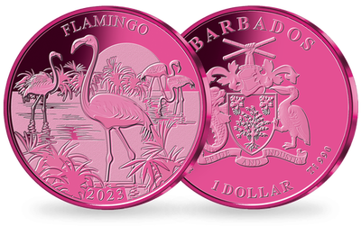La monnaie en titane « Le flamant rose » 2023 