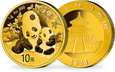 Monnaie de 10 Yuan en or pur « Panda » Chine 2024