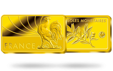 Le lingot en or pur « Les symboles monétaires » - Le Coq