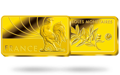 Lingot en or pur « Les symboles monétaires » - Le Coq