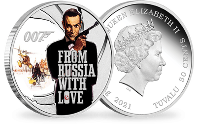 Monnaie argentée & colorisée «James Bond 007 - Bons Baisers de Russie» 2021