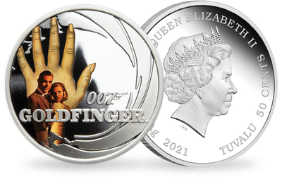 Monnaie argentée & colorisée «James Bond 007 - Goldfinger» 2021 