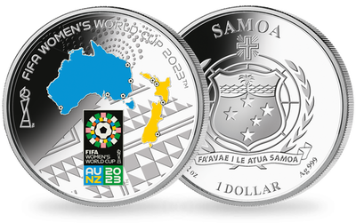 Monnaie en argent pur « Carte officielle des sites Coupe du Monde féminine FIFA 2023™ »