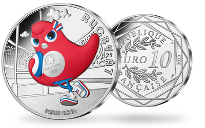 La monnaie de 10 € argent « Paris 2024 - Mascotte Rugby » 2023