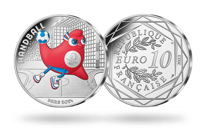 La monnaie de 10 € argent « Paris 2024 - Mascotte Handball » 2023