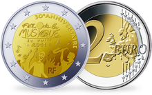 La monnaie de 2 Euros «30ème anniversaire de la Fête de la Musique» France 2011