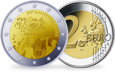 Monnaie de 2 Euros «30ème anniversaire de la Fête de la Musique» France 2011