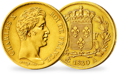 Monnaie de 40 francs en or massif «Charles X» 