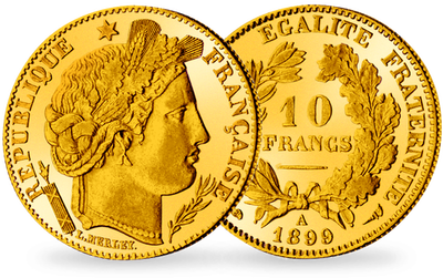 Monnaie ancienne 10 Francs en or massif «Cérès» IIIème République