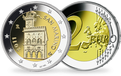 Monnaie de 2 Euros «Siège du Gouvernement Palazzo Pubblico» Saint-Marin 2011