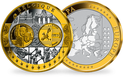 Première frappe en hommage à l'Euro en cuivre argenté: «Belgique»