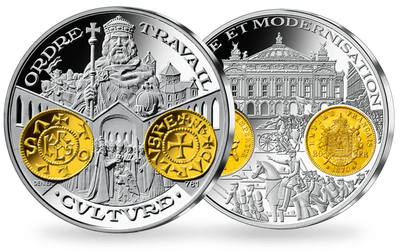 Frappe en argent pur 2000 ans d'histoire monétaire française: «Denier de Charlemagne 781»