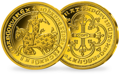 Frappe en argent doré à l'or pur «Franc à cheval 1360» 