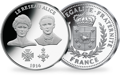 Frappe en argent pur La France Victorieuse: «Le Réseau Alice»