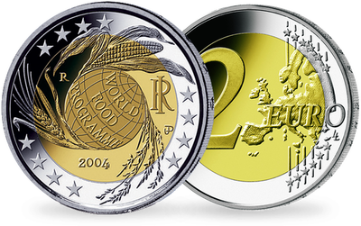 Monnaie de 2 Euros «50e anniversaire du Programme alimentaire mondial» Italie 2004 