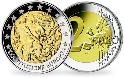 Monnaie de 2 Euros «1er anniversaire de la signature de la Constitution européenne» Italie 2005 