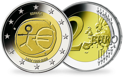 Monnaie de 2 Euros «10 ans de l'Union monétaire» Espagne 2009 