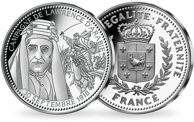 Frappe en argent pur La France victorieuse: «Campagne de Lawrence d’Arabie» 