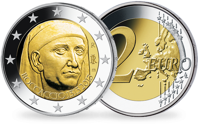 Monnaie de 2 Euros «700e anniversaire de la naissance de Giovanni BOCCACCIO» Italie 2013