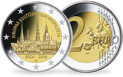Monnaie de 2 Euros «Riga - Capitale européenne de la culture 2014 » Lettonie 2014