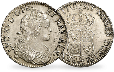 Écu de Navarre en argent massif «Louis XV»