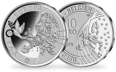 Monnaie 10 Euro argent Belgique « 70 ans de la paix »