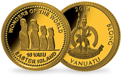 Les plus petites monnaies en or du monde « L'Île de Pâques »