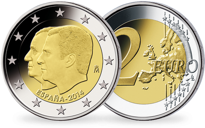 Monnaie de 2 Euros «Espagne - Accession au trône d'Espagne par Felipe VI» Espagne 2014