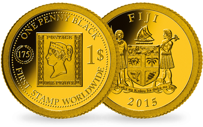 Monnaie de 1 Dollar en or «175 ans du premier timbre» 2015