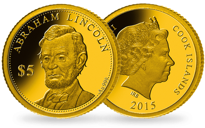 Monnaie de 5 Dollars en or pur Les plus petites monnaies en or du monde « Abraham Lincoln » 2015