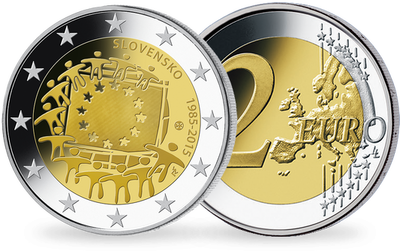 Monnaie de 2 Euros «30 ans du drapeau européen» Slovaquie 2015