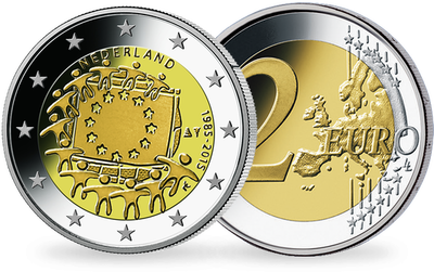 Monnaie de 2 Euros «30 ans du drapeau européen» Pays Bas 2015