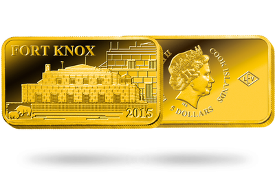 Monnaie Lingot de 5 Dollars en or pur «Fort Knox» 2015